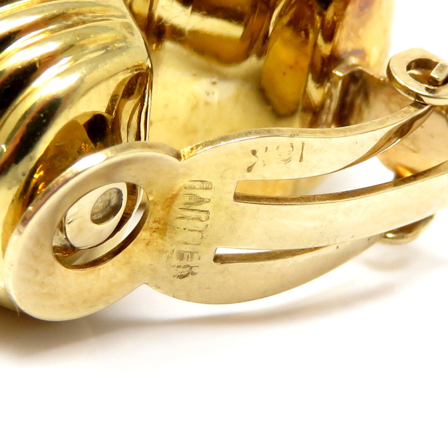 Cartier 1940s 18KT Yellow Gold Earrings signature