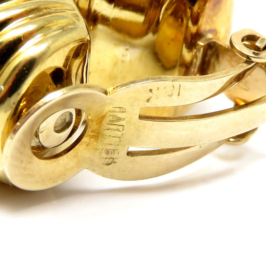 Cartier 1940s 18KT Yellow Gold Earrings signature