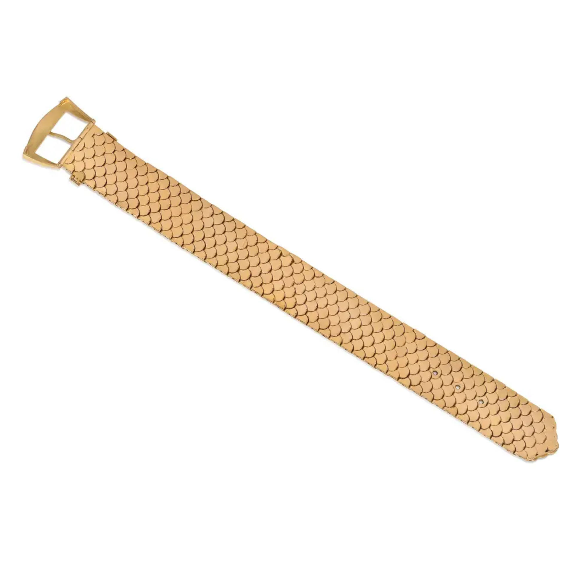 French Retro 18KT Yellow Gold Buckle Bracelet back