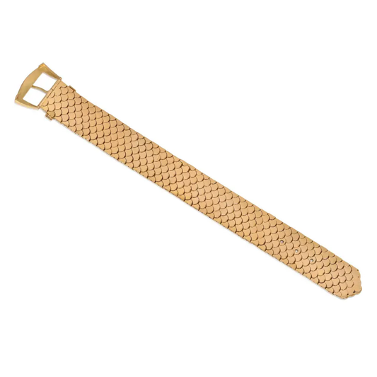 French Retro 18KT Yellow Gold Buckle Bracelet back