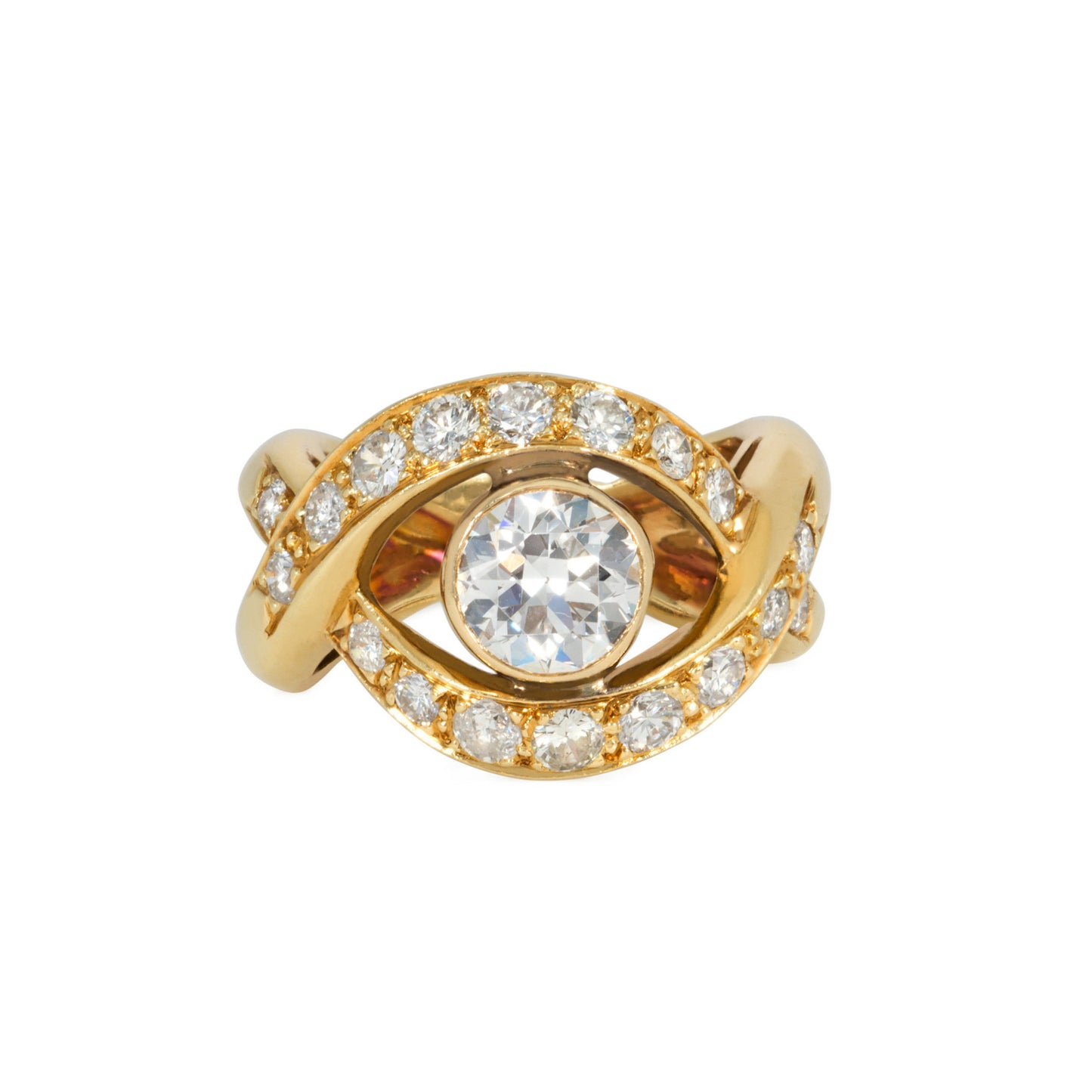 Van Cleef & Arpels 1980s 18KT Yellow Gold Diamond Ring front