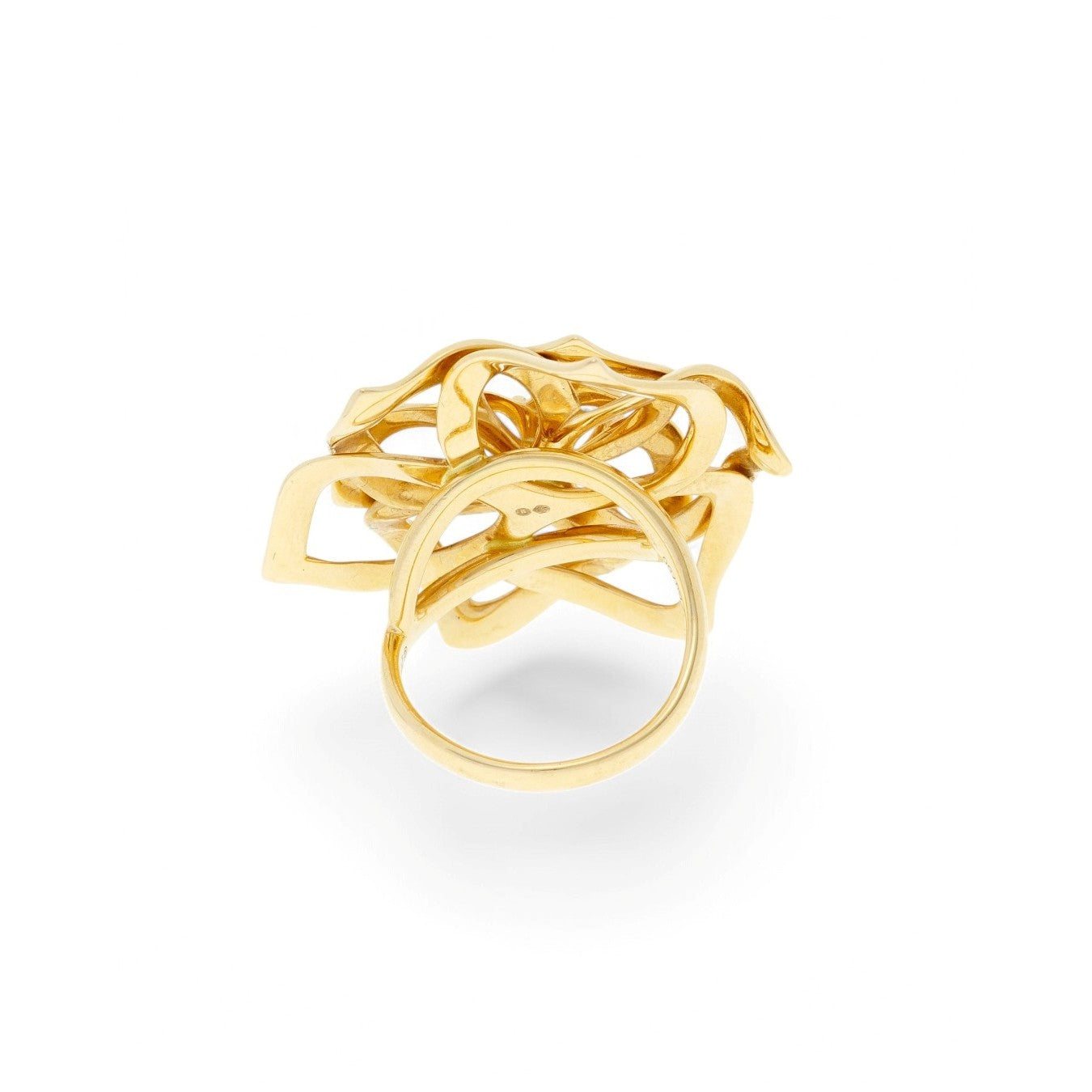 Piaget Post-1980s 18KT Yellow Gold Diamond Flower Ring back