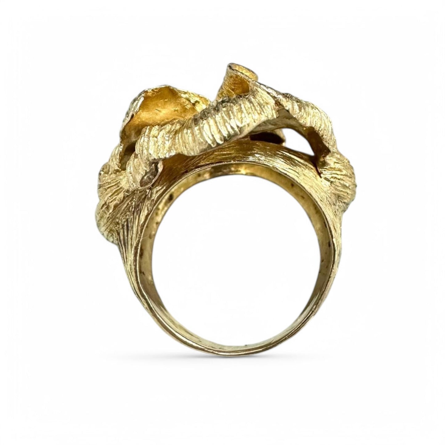 Ilias Lalaounis Post-1980s 18KT Yellow Gold Flower Ring profile