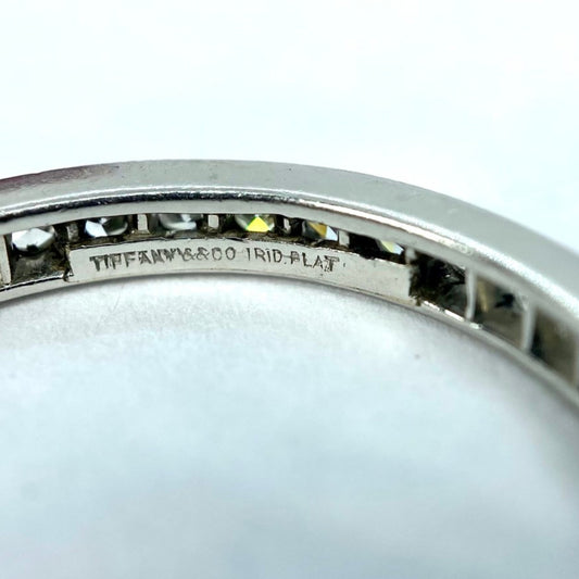 Tiffany & Co. Art Deco Iridium & Platinum Diamond Ring signature