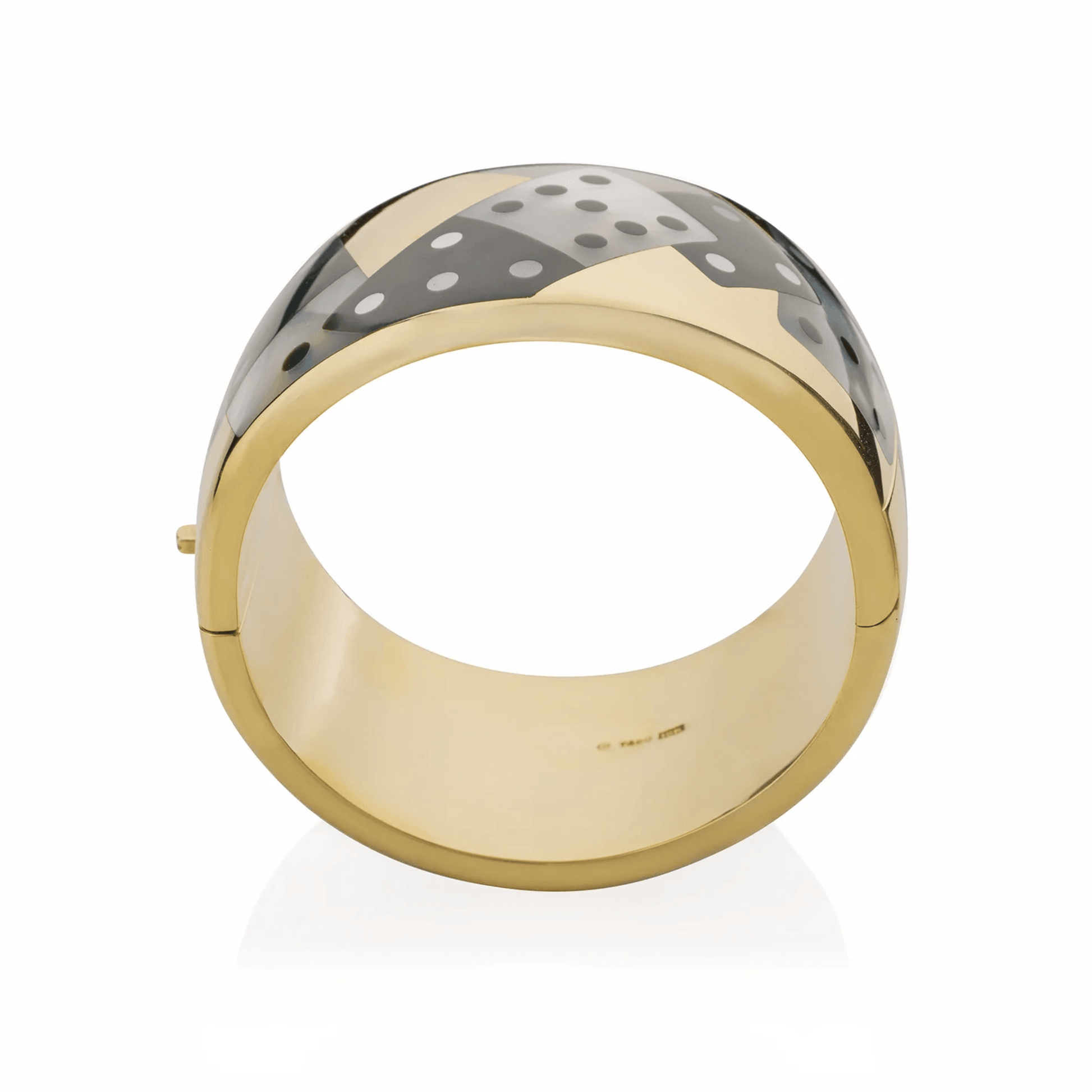 Tiffany & Co. Post-1980s 18KT Yellow Gold Jade & Mother of Pearl Dominoes Bracelet profile
