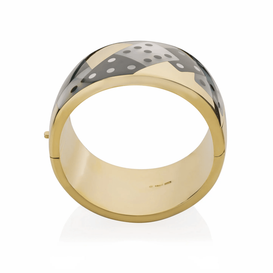Tiffany & Co. Post-1980s 18KT Yellow Gold Jade & Mother of Pearl Dominoes Bracelet profile