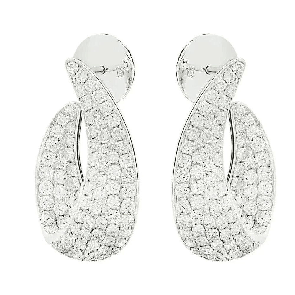 Gübelin 1980s 18KT White Gold Diamond Earrings front