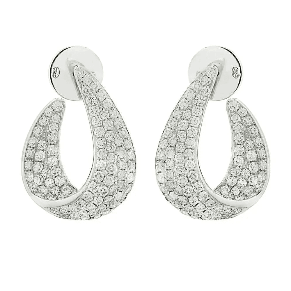 Gübelin 1980s 18KT White Gold Diamond Earrings front