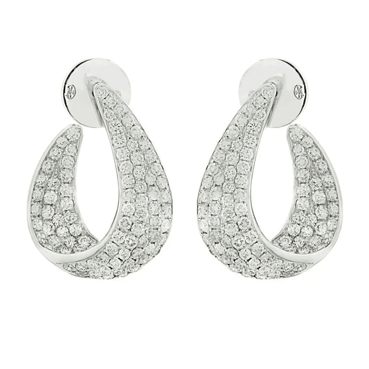 Gübelin 1980s 18KT White Gold Diamond Earrings front