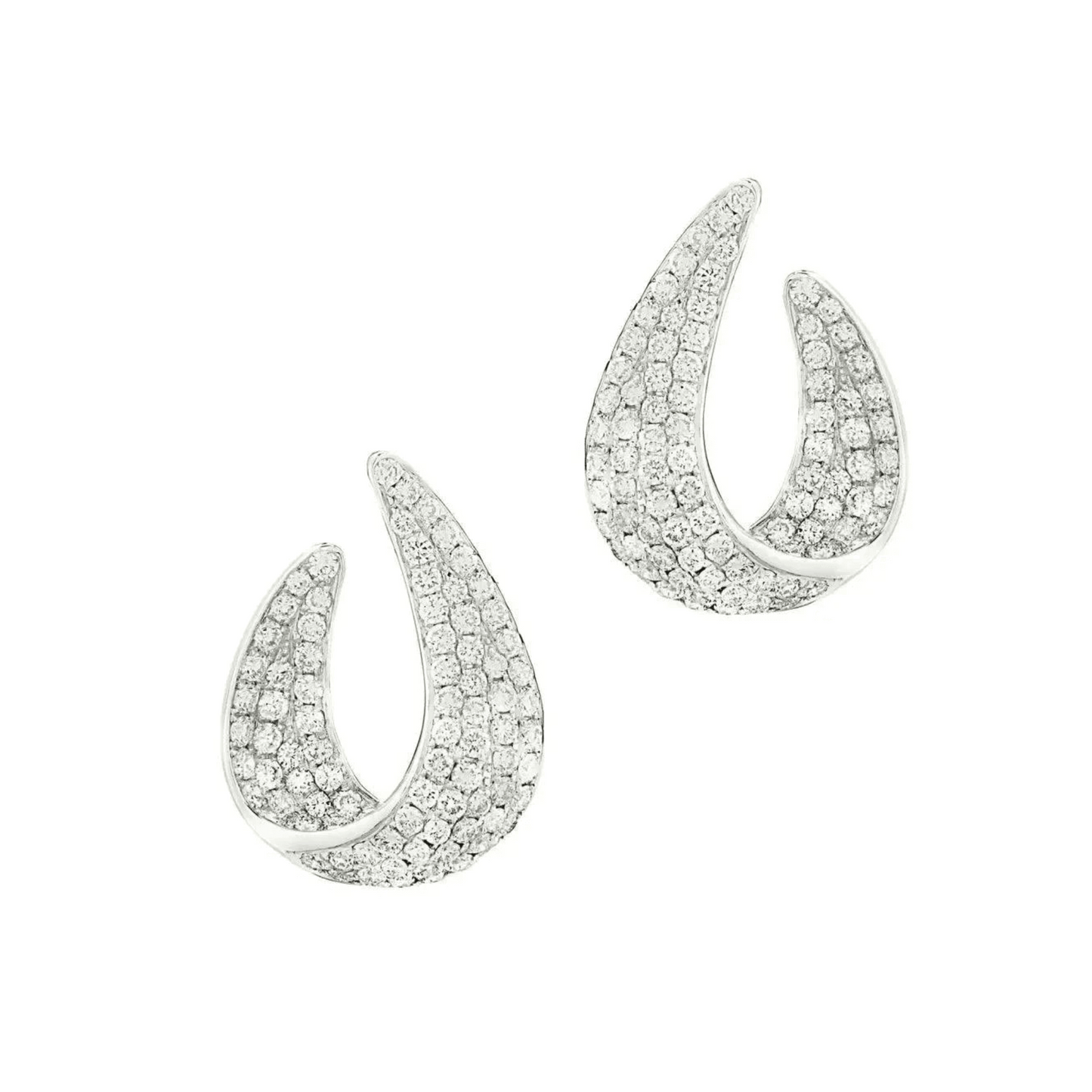 Gübelin 1980s 18KT White Gold Diamond Earrings front