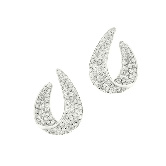 Gübelin 1980s 18KT White Gold Diamond Earrings front