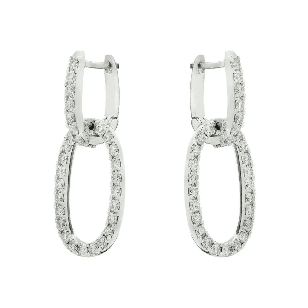 1980s 18KT White Gold Diamond Earrings side
