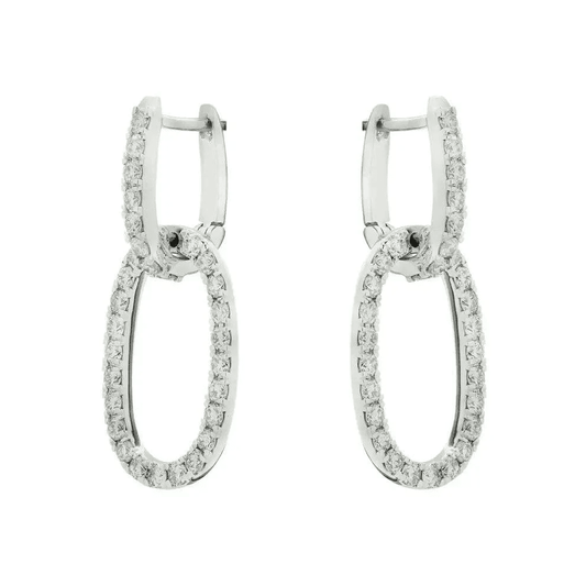 1980s 18KT White Gold Diamond Earrings side