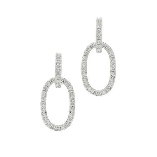 1980s 18KT White Gold Diamond Earrings front