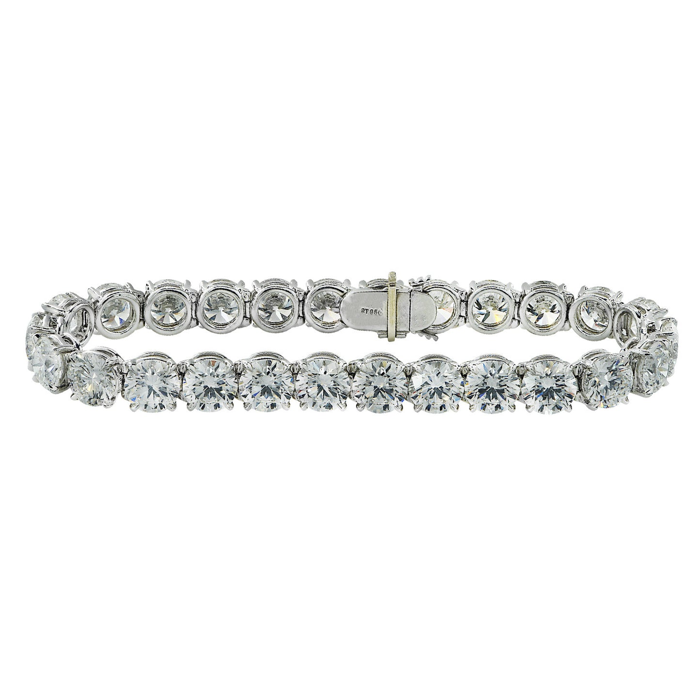 Contemporary Platinum Diamond Bracelet front