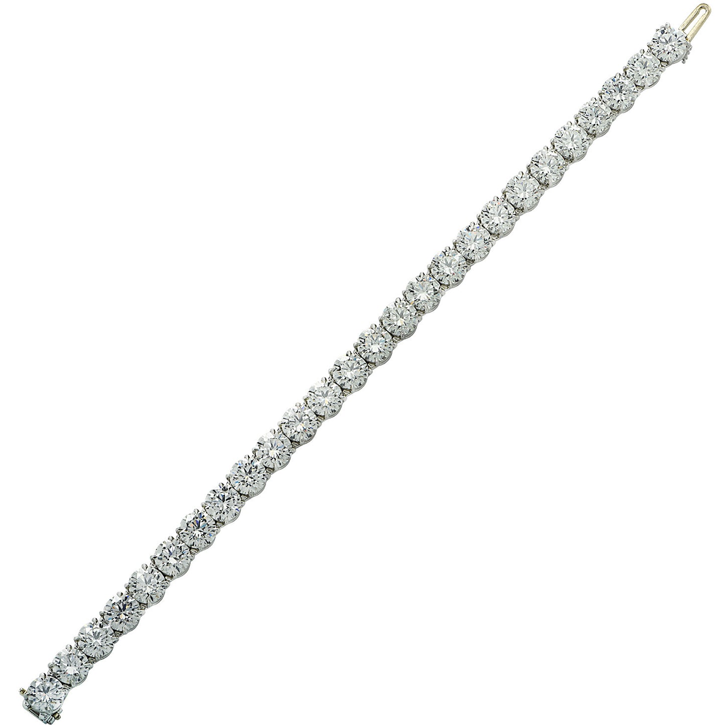 Contemporary Platinum Diamond Bracelet front
