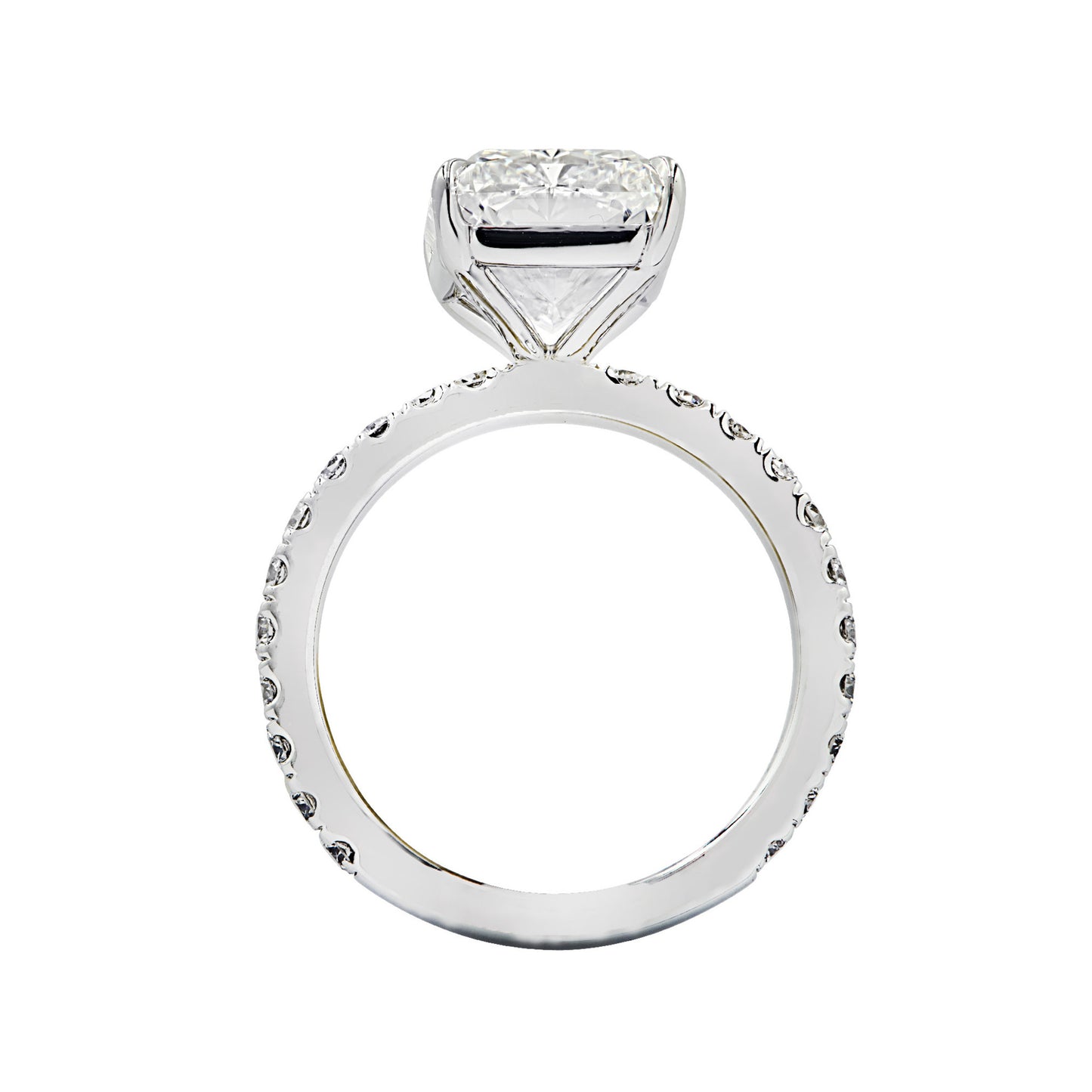 Contemporary Platinum Diamond Ring profile