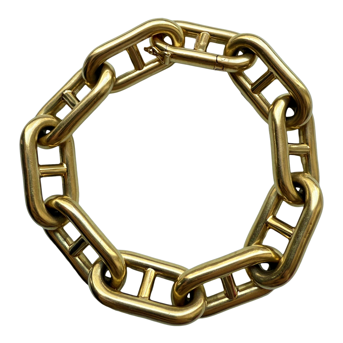 Italian 1960s 18KT Yellow Gold Mariner Bracelet front