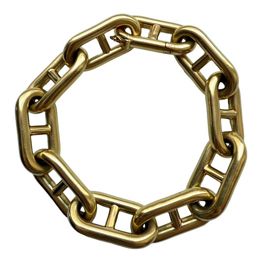 Italian 1960s 18KT Yellow Gold Mariner Bracelet front