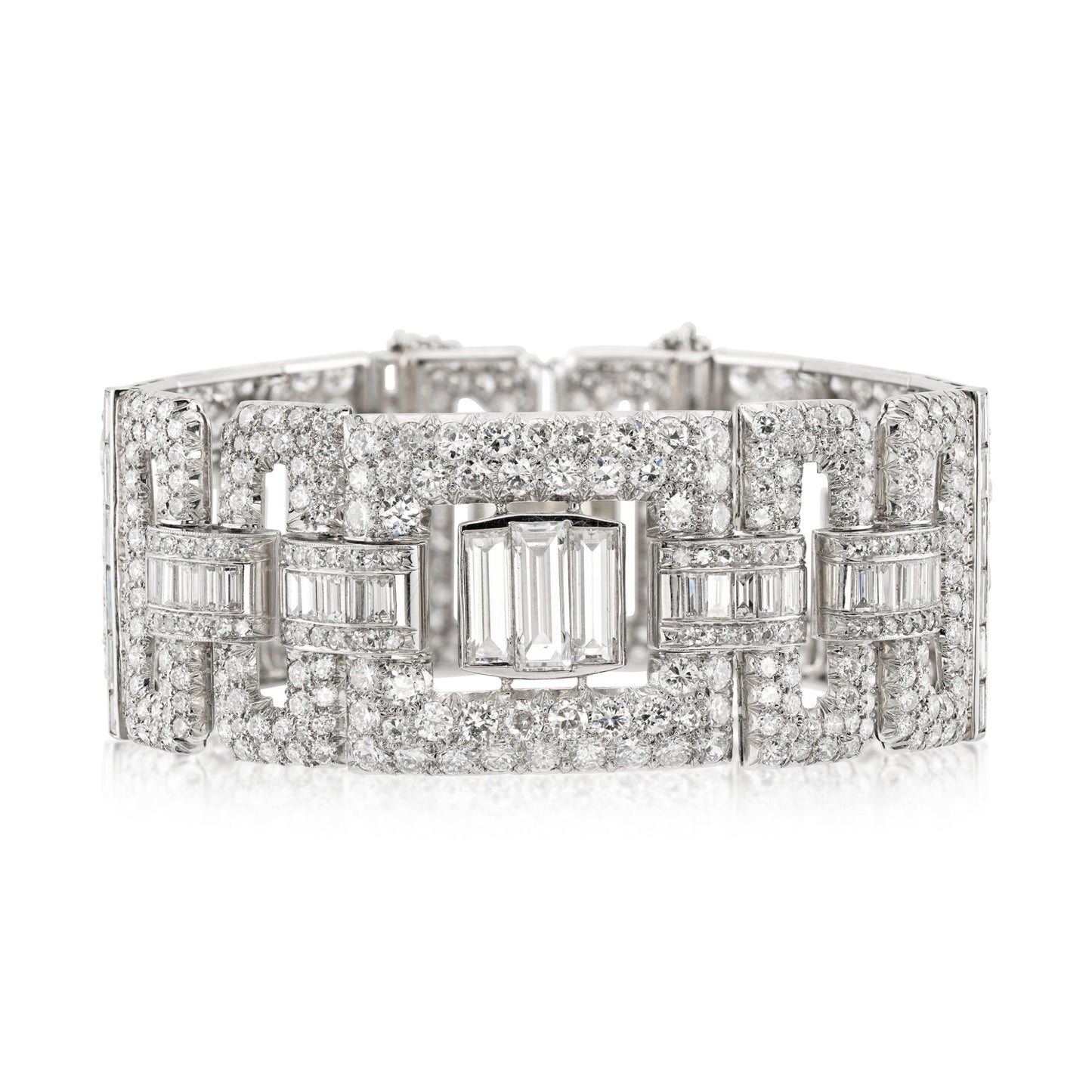 Art Deco Platinum Diamond Bracelet front