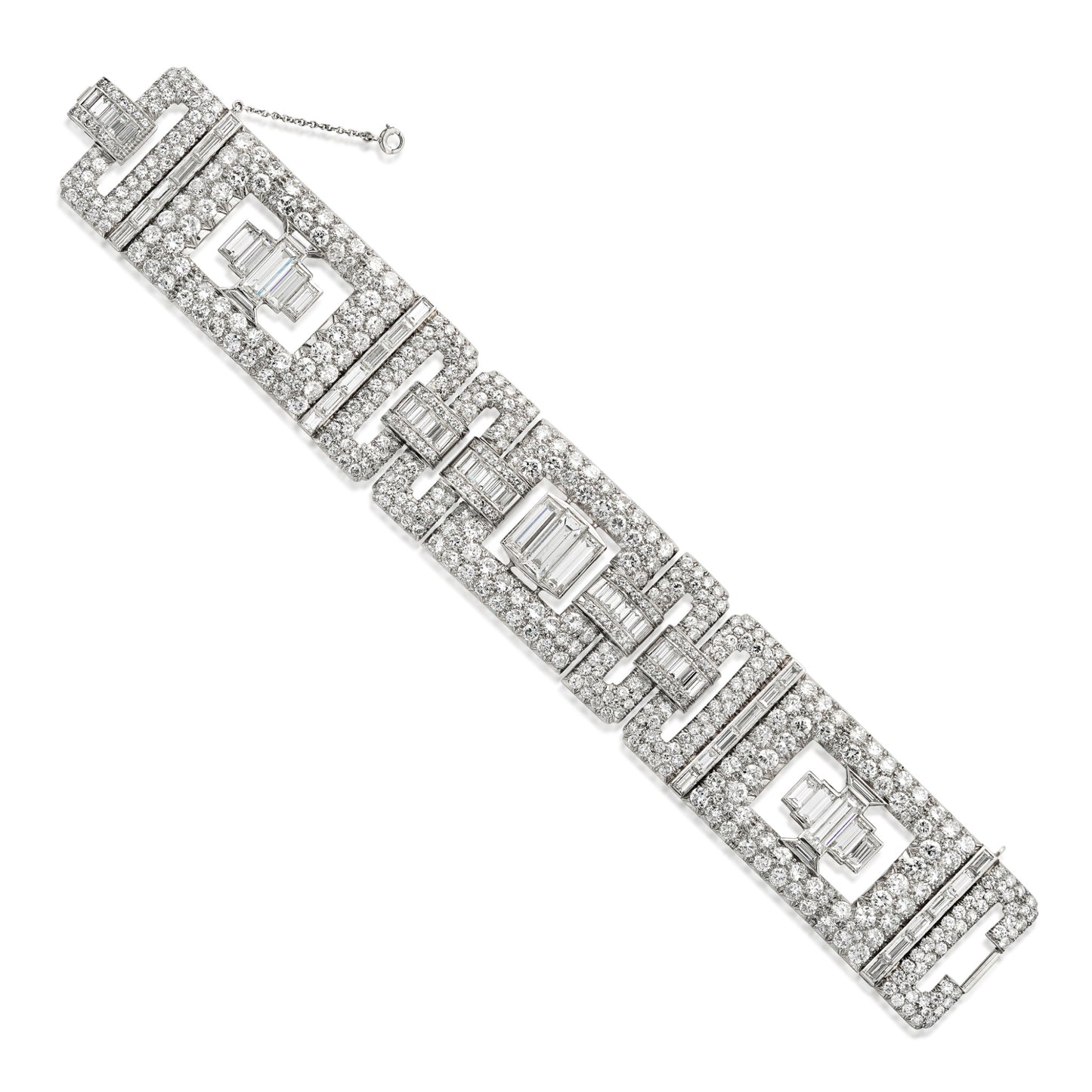 Art Deco Platinum Diamond Bracelet front