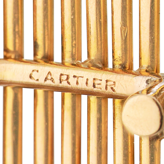 Cartier NY 1960s 18KT Yellow Gold Sapphire & Ruby Brooch signature