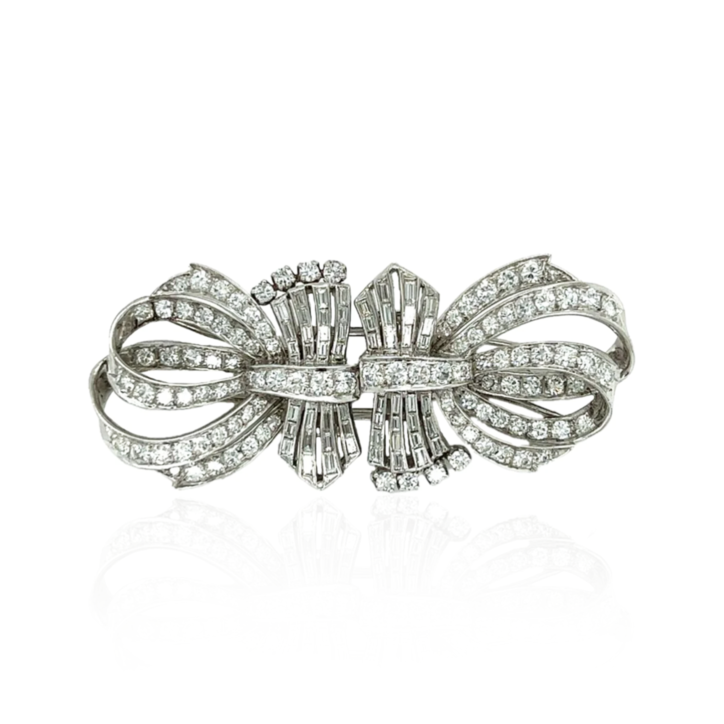 1950s Platinum Diamond Brooch front