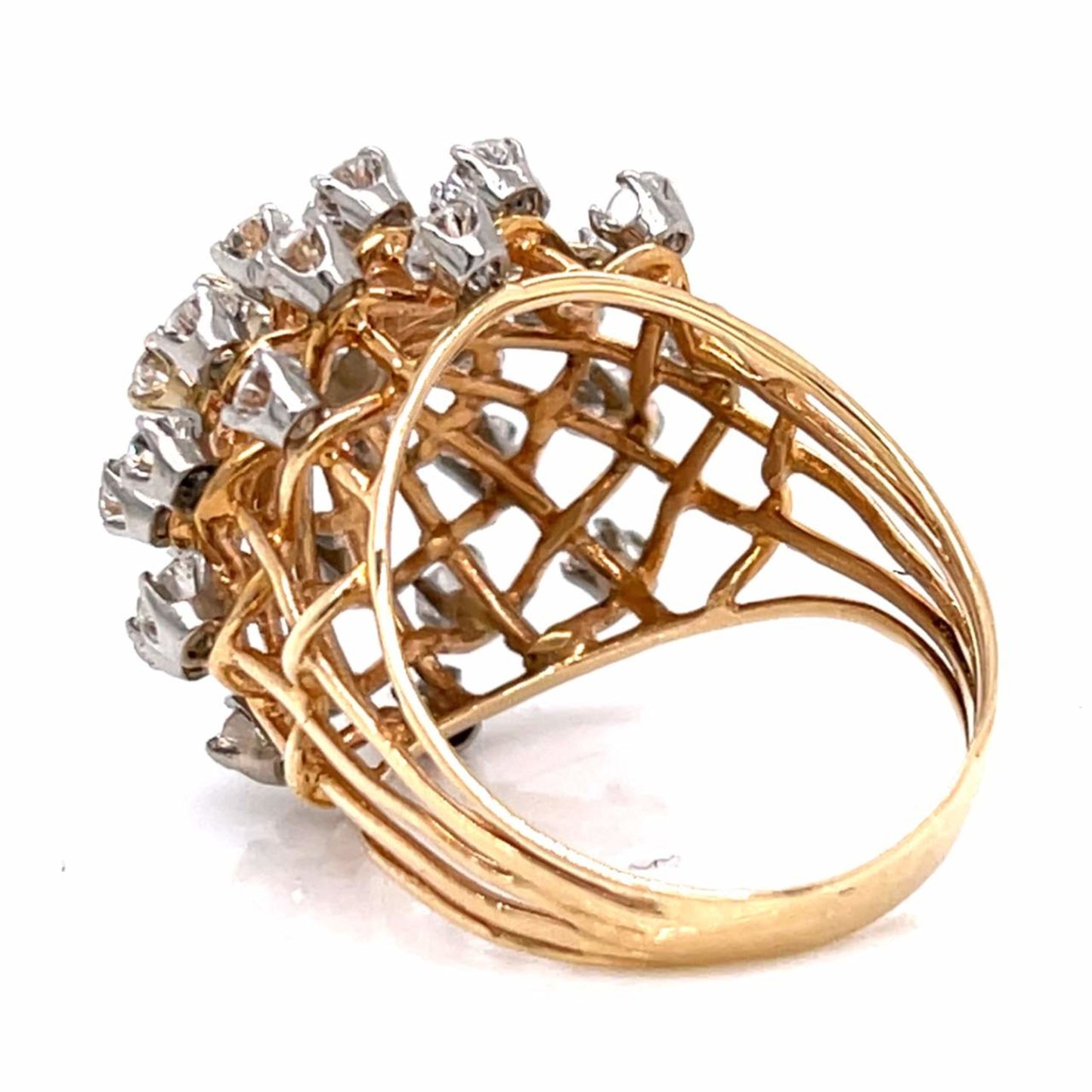 1960s 14KT Yellow Gold Diamond Ring back