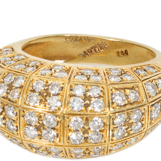Cartier NY 1970s 18KT Yellow Gold Diamond Ring signature
