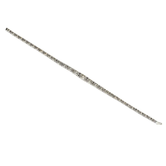 French Art Deco 18KT White Gold Diamond & Onyx Bracelet back