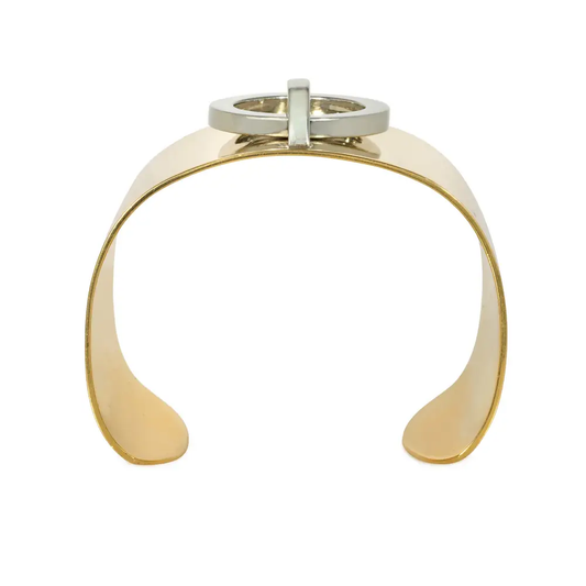 Cartier France 1970s 18KT White & Yellow Gold Bracelet top