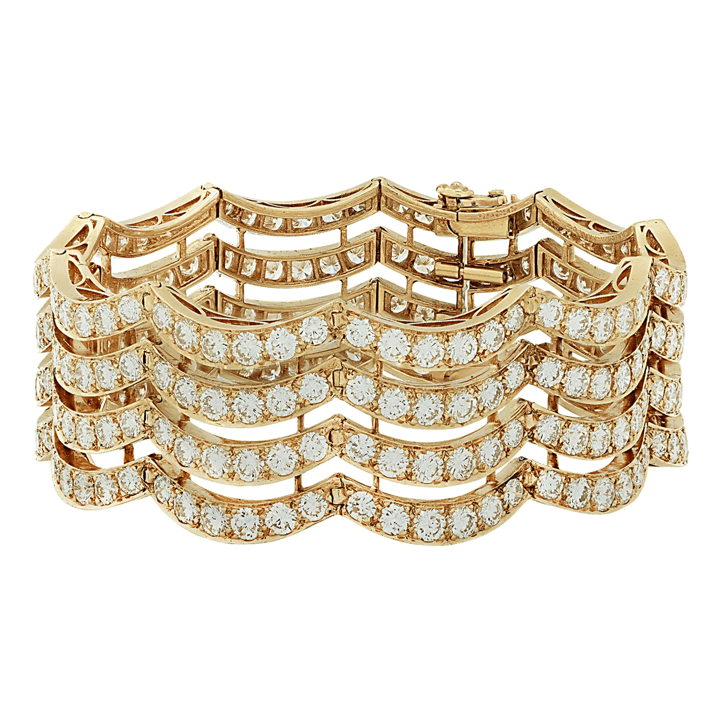 Van Cleef & Arpels 1970s 18KT Yellow Gold Diamond Bracelet front