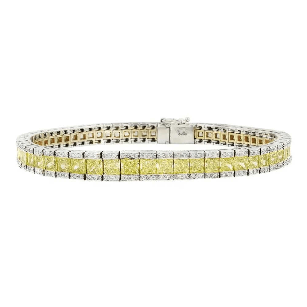 Contemporary Platinum Diamond Bracelet front