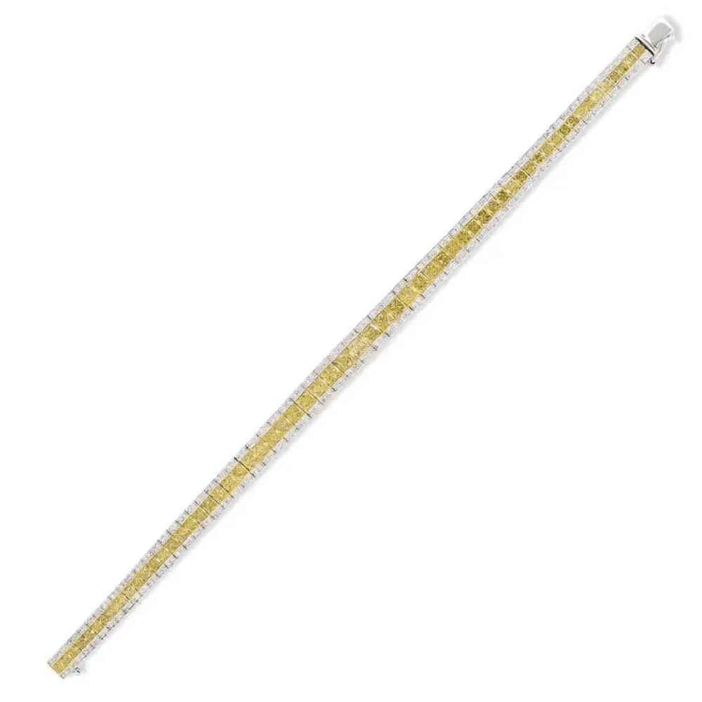 Contemporary Platinum Diamond Bracelet front