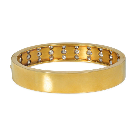 Victorian 18KT Yellow Gold Diamond & Natural Pearl Bracelet back