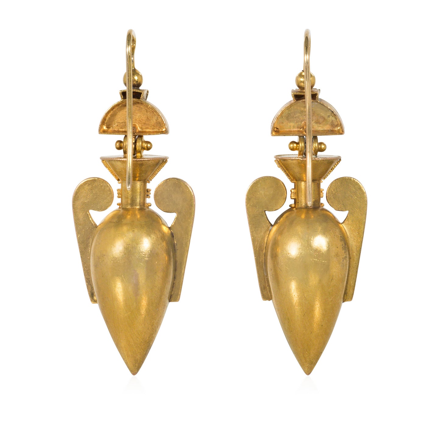 Antique 18KT Yellow Gold Urn Earrings back