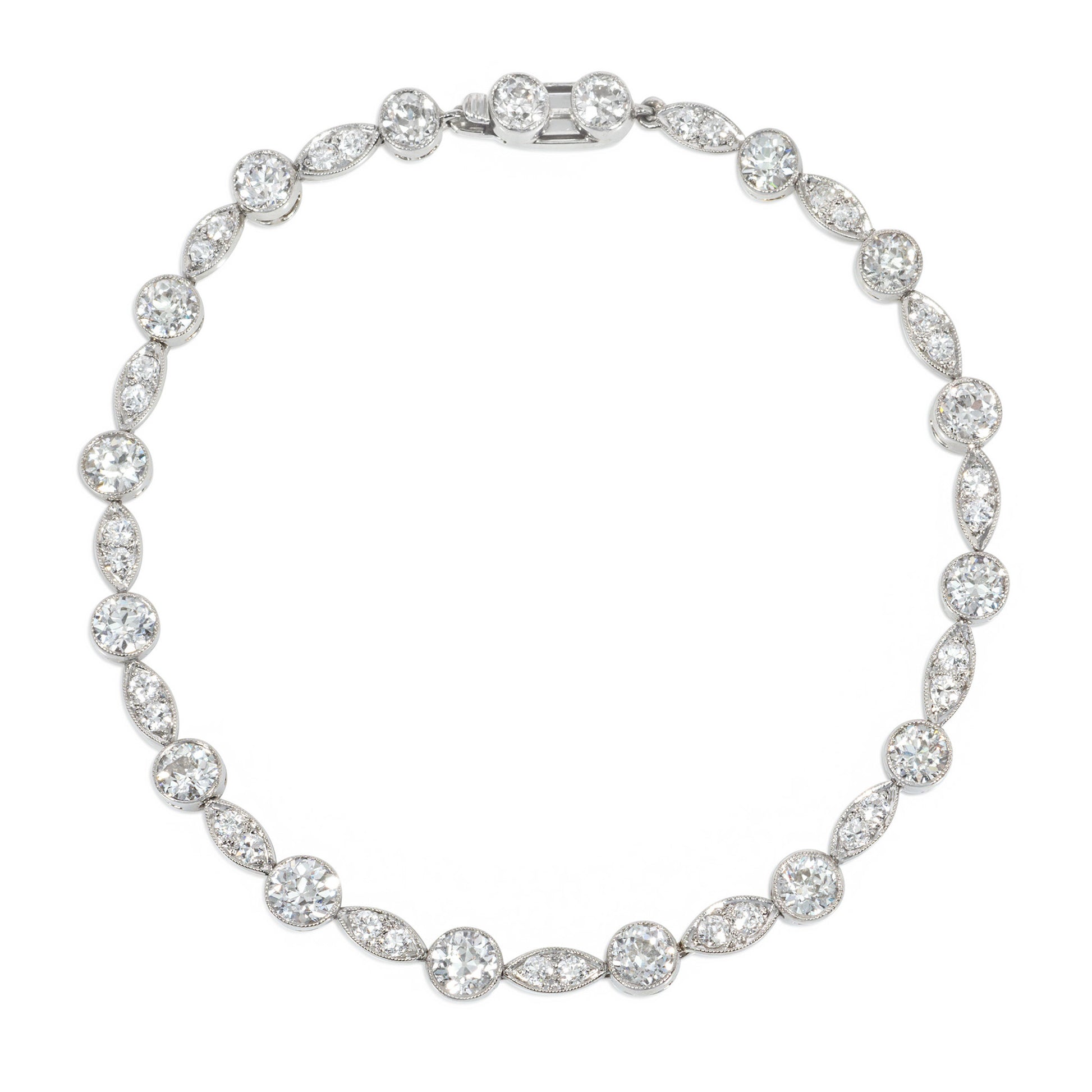 Art Deco Platinum Diamond Bracelet front