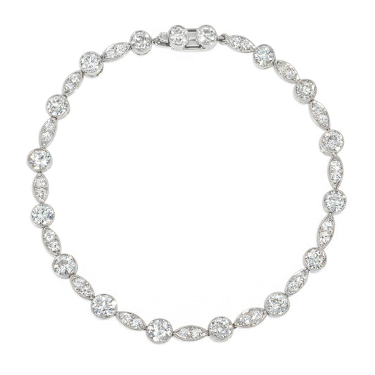 Art Deco Platinum Diamond Bracelet front