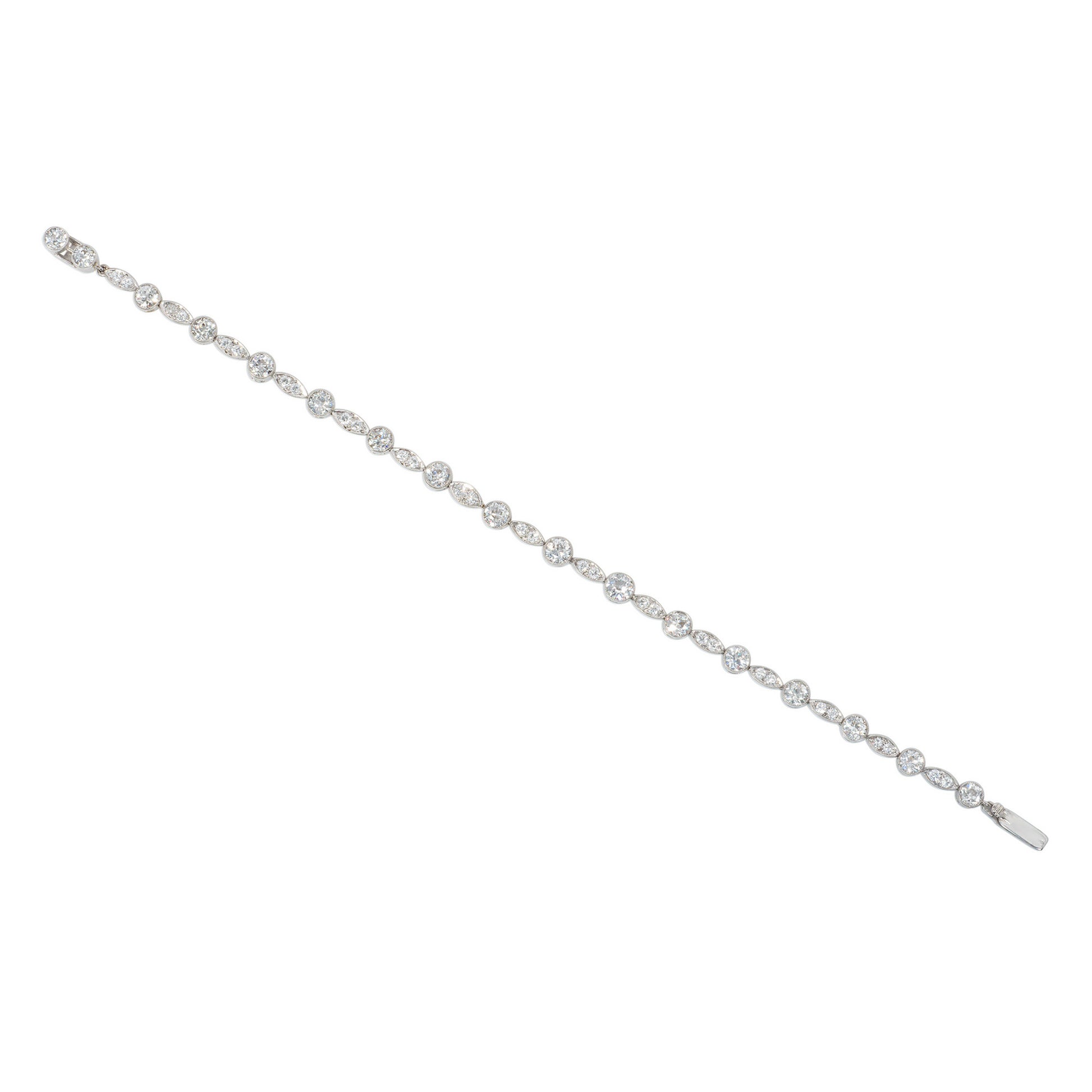 Art Deco Platinum Diamond Bracelet front