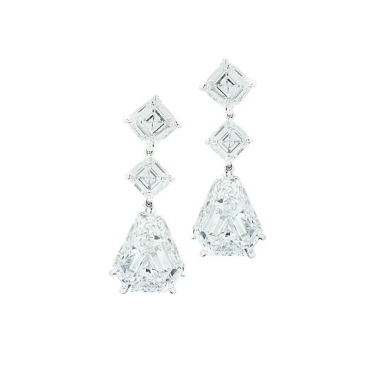 Bulgari Italy Post-1980s Platinum Diamond Earrings front