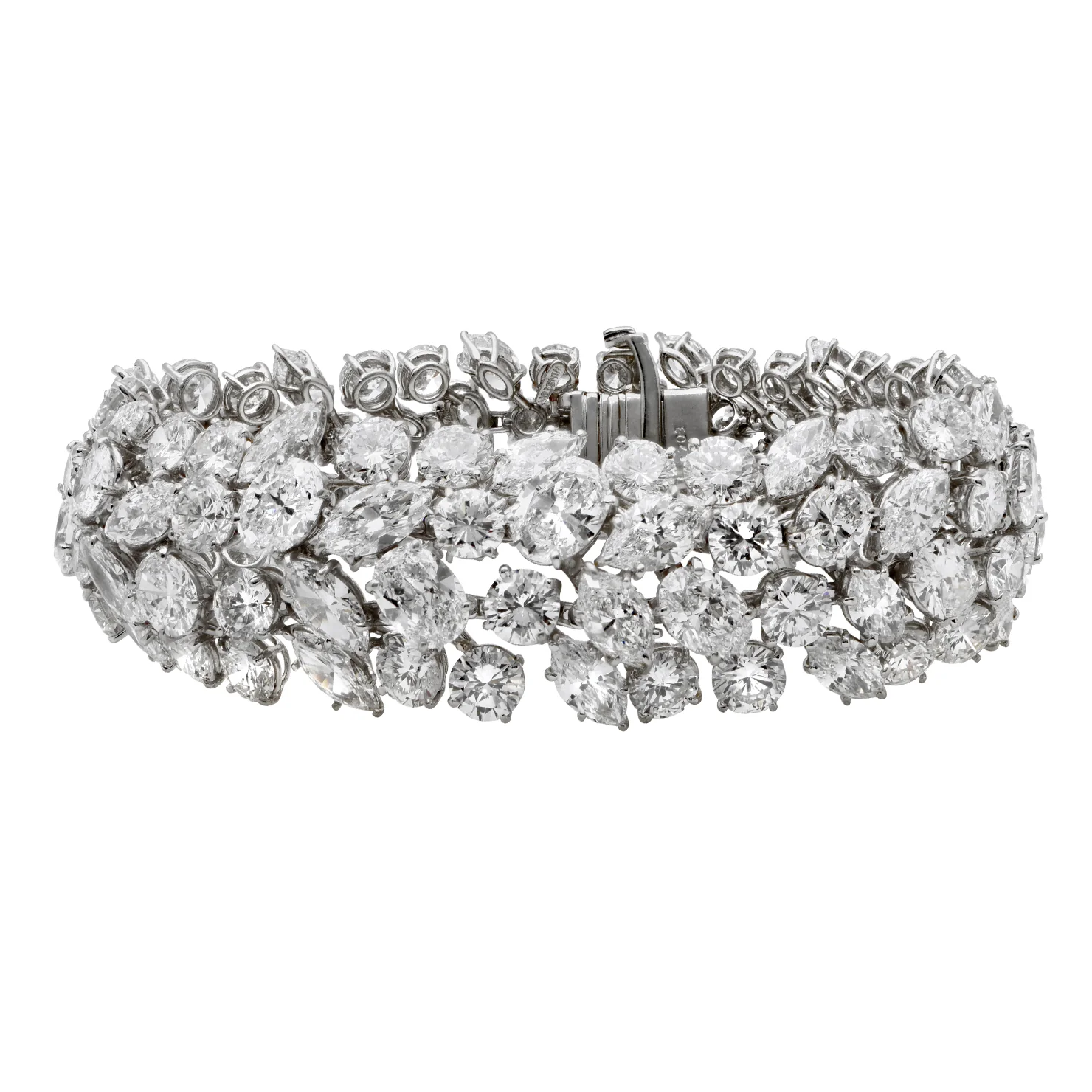 Harry Winston 1980s Platinum Diamond Bracelet front