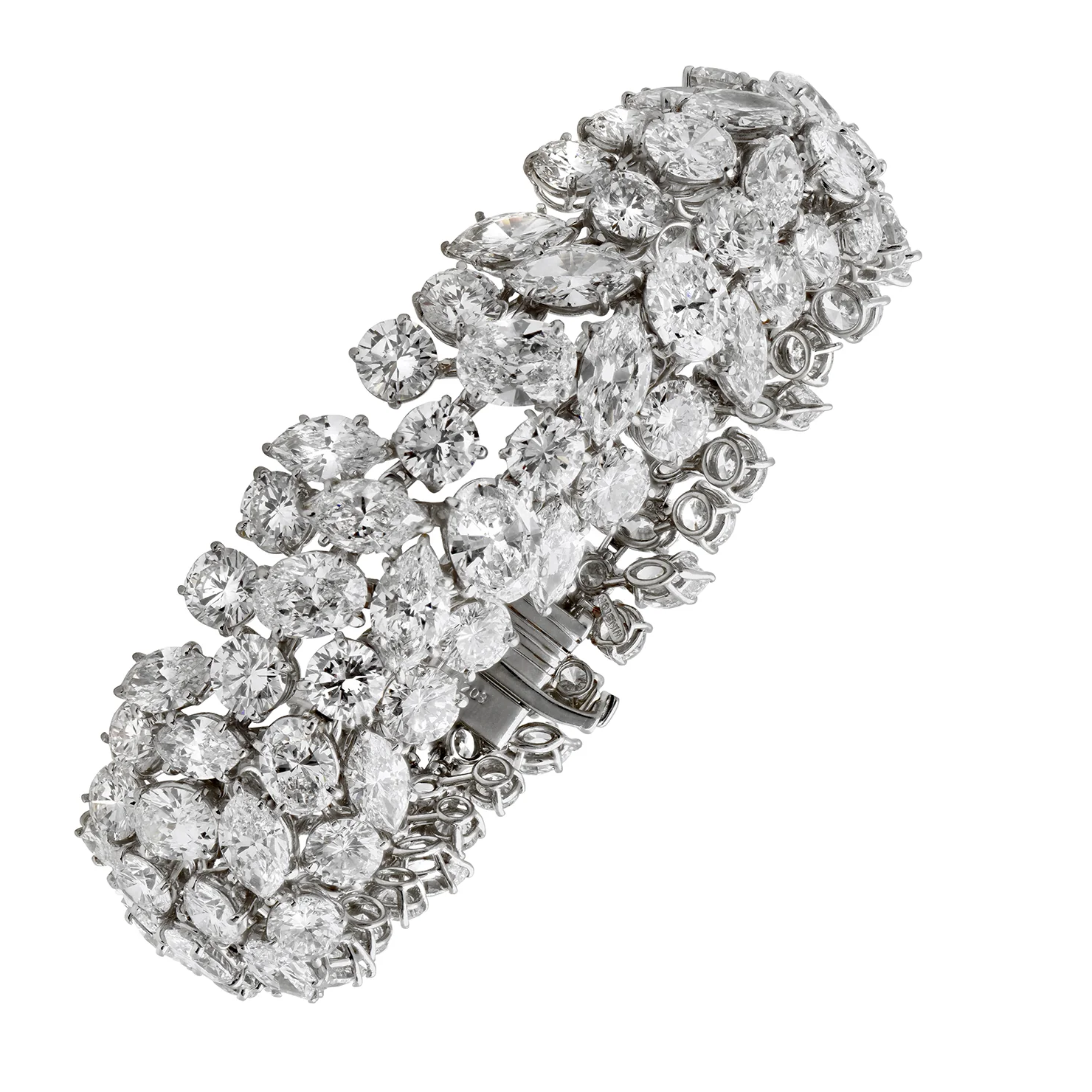 Harry Winston 1980s Platinum Diamond Bracelet front