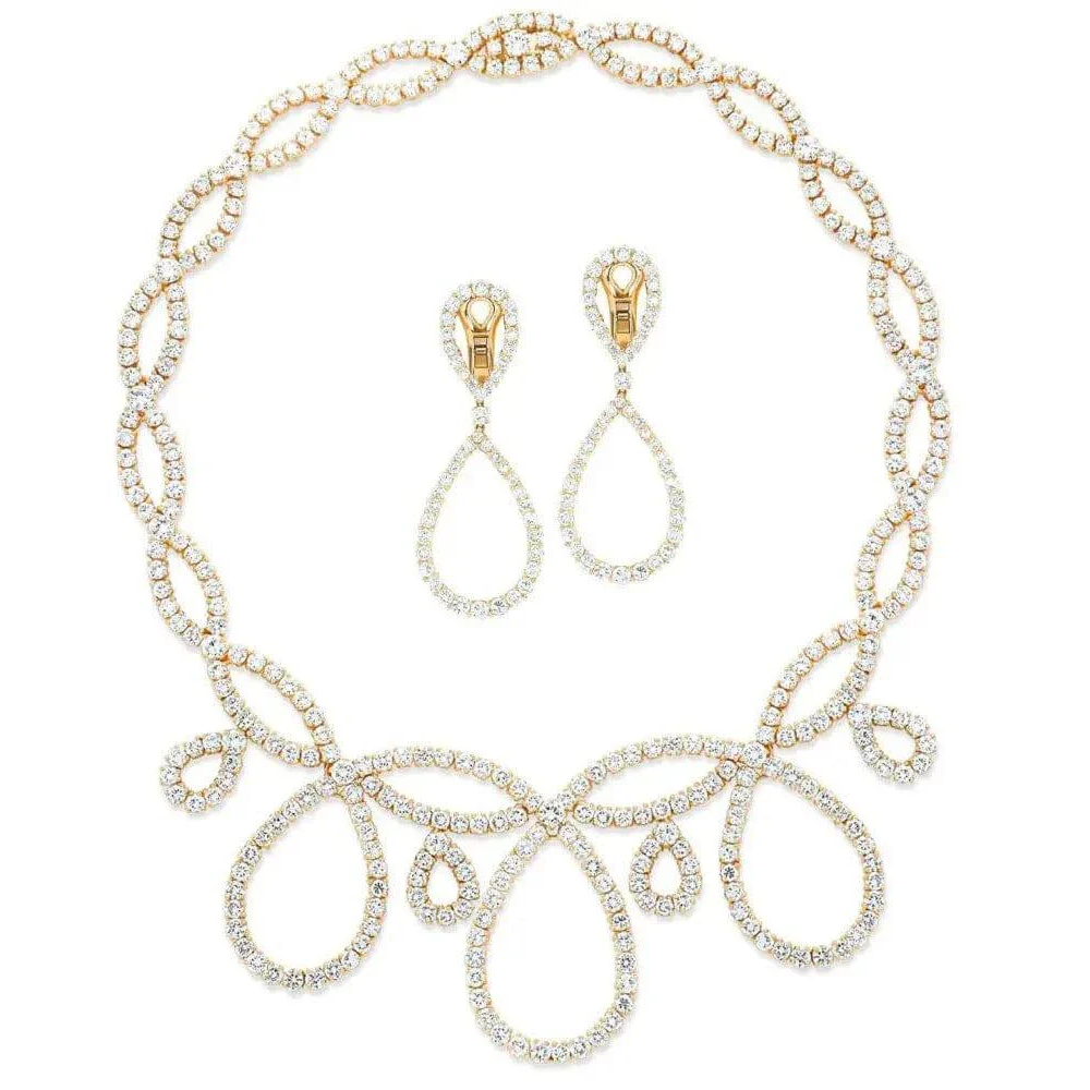 Lawrence Graff 1980s 18KT Yellow Gold Diamond Set front