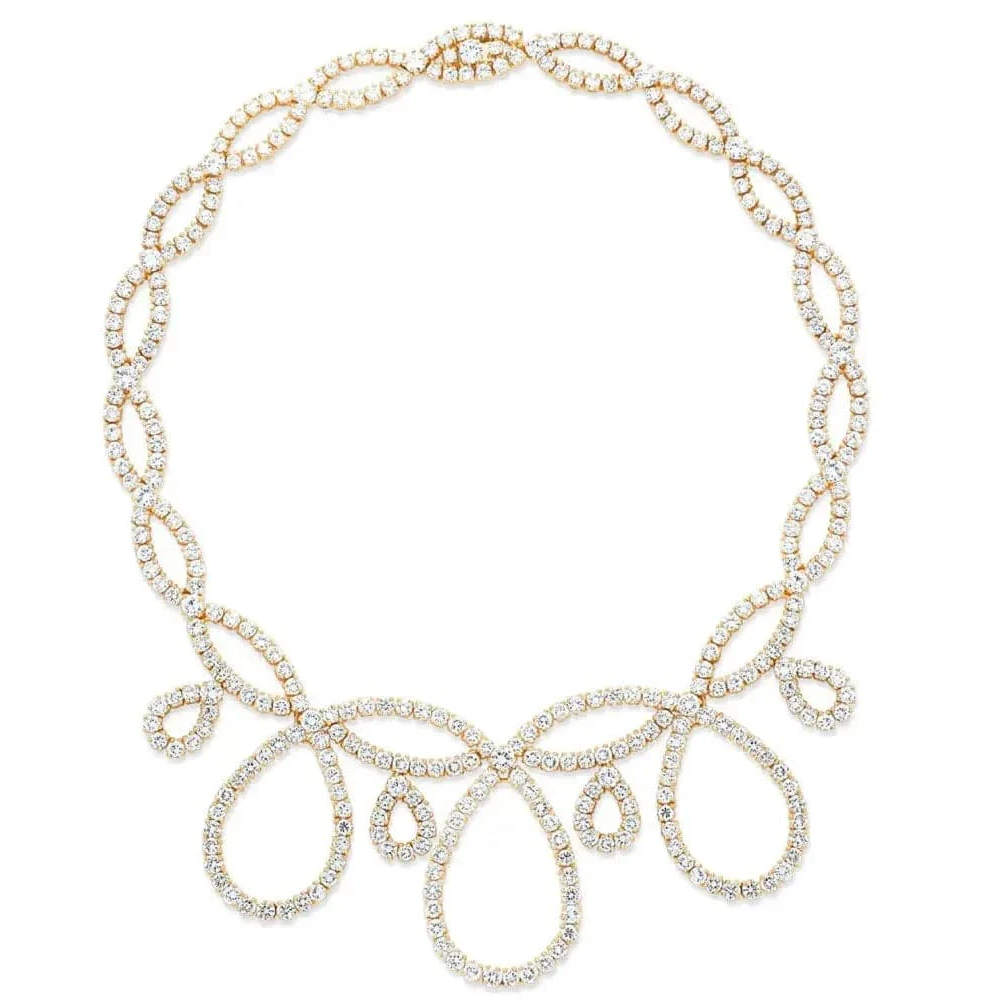 Lawrence Graff 1980s 18KT Yellow Gold Diamond Set front