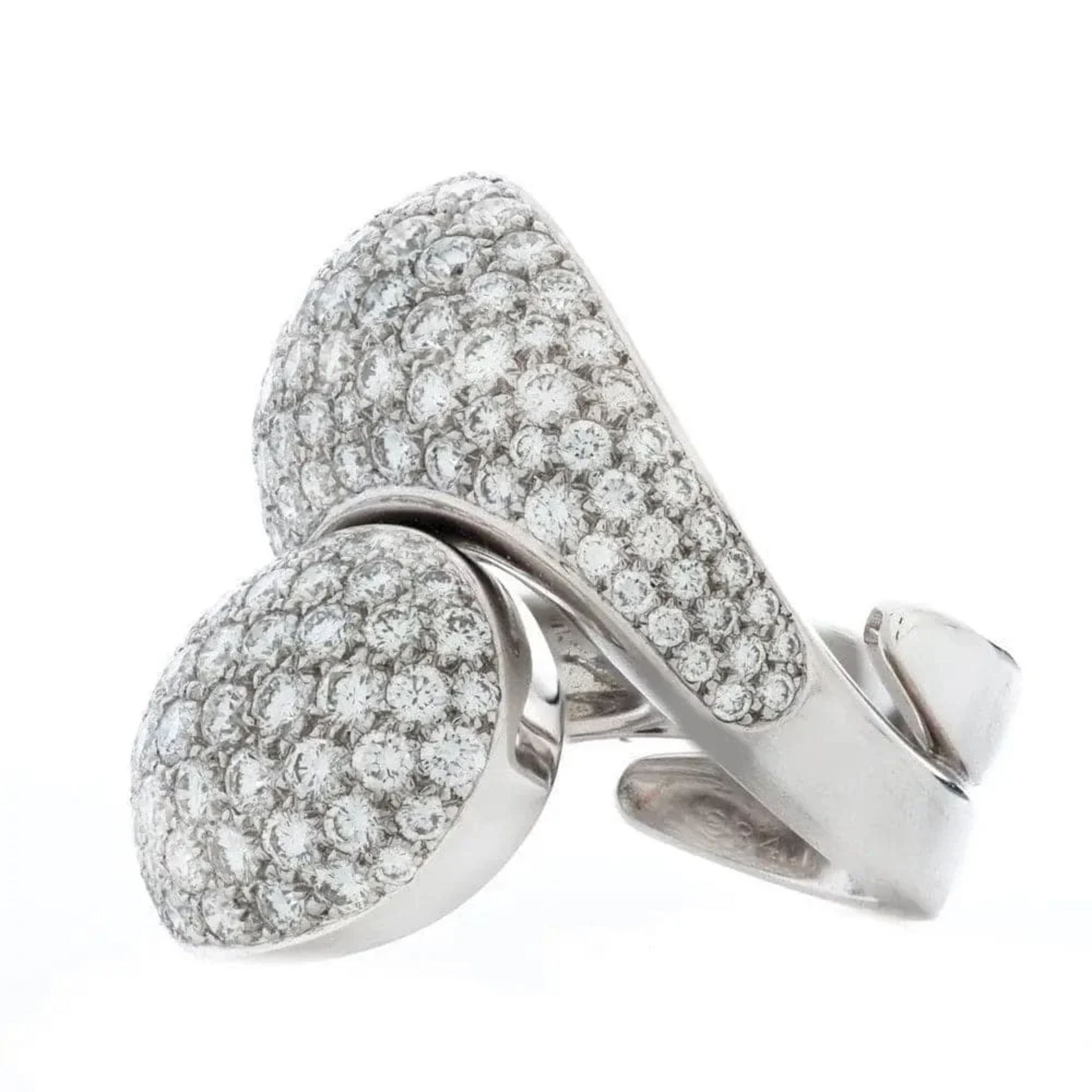 Cartier French 1980s 18KT White Gold Diamond Ring side