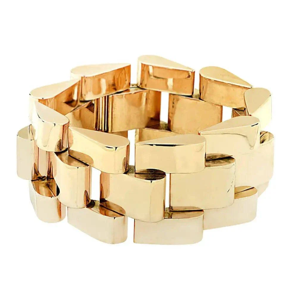 French Retro 18KT Yellow Gold Bracelet front