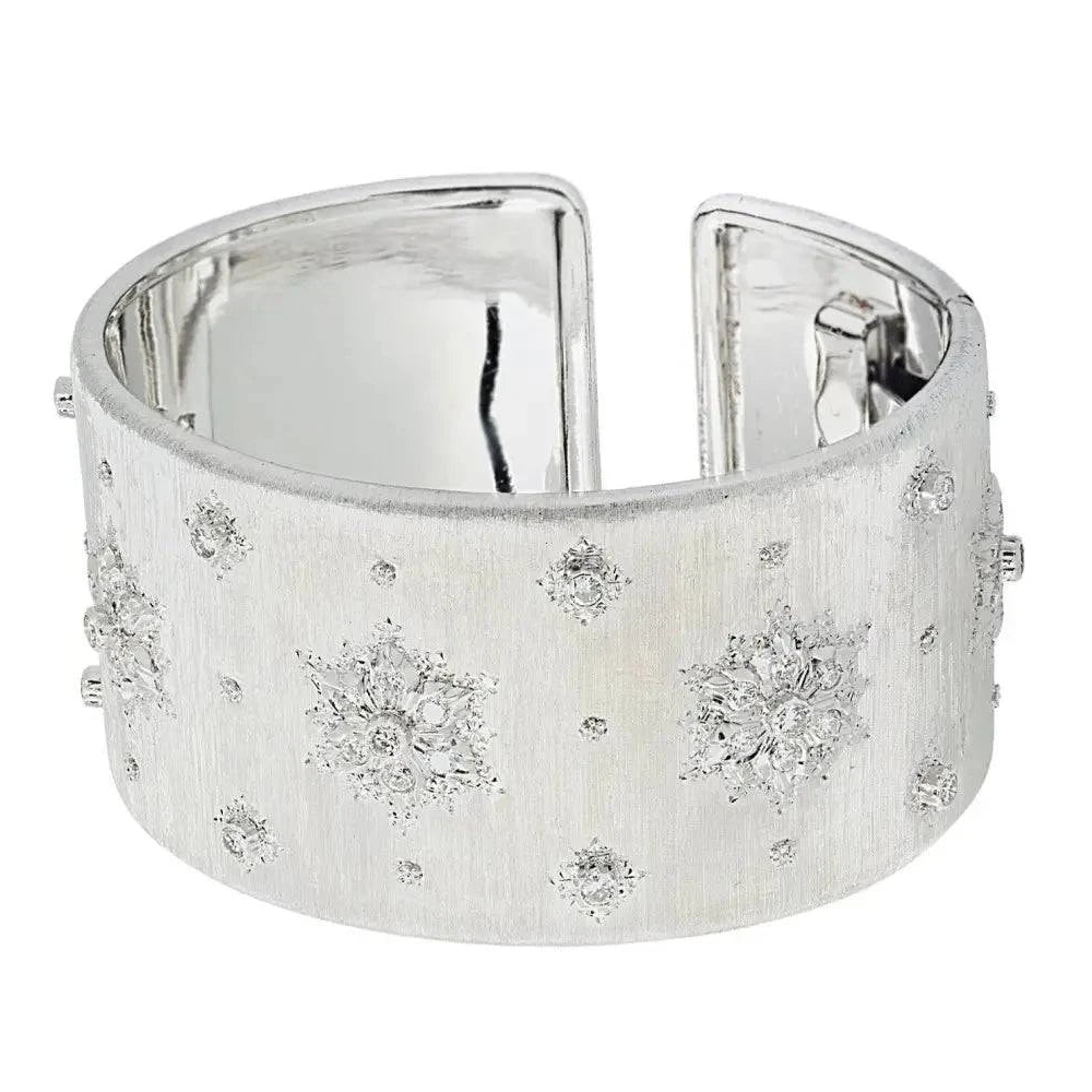 Buccellati Italy 1980s 18KT White Gold Diamond Bracelet front