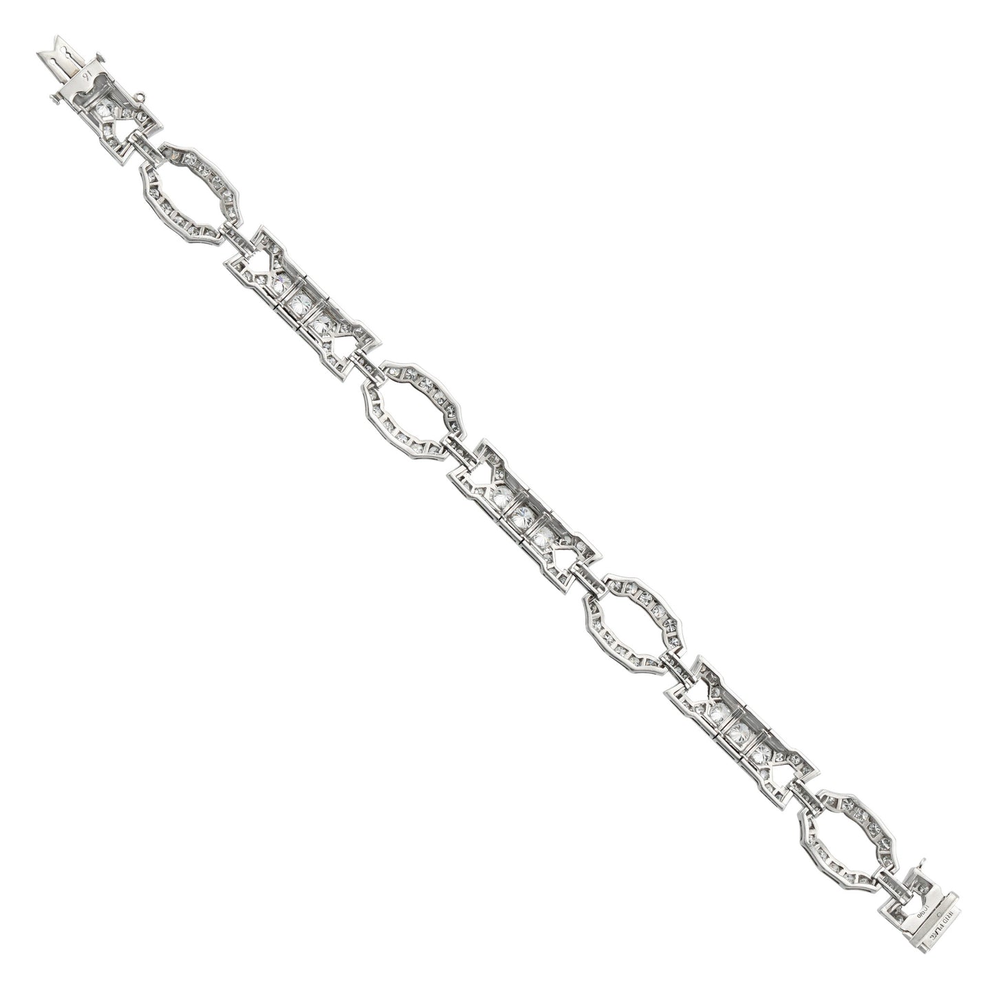 Art Deco Platinum Diamond & Onyx Bracelet back