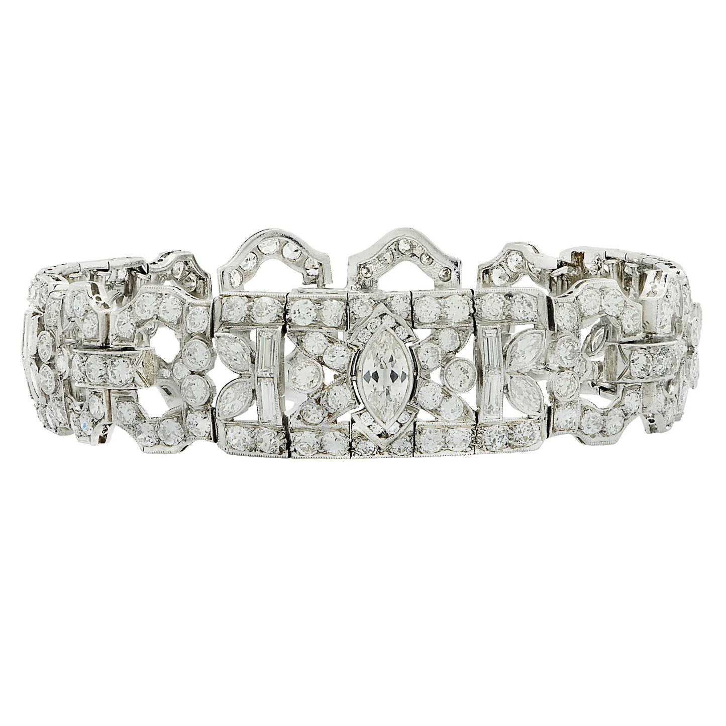 Art Deco Platinum Diamond Bracelet front