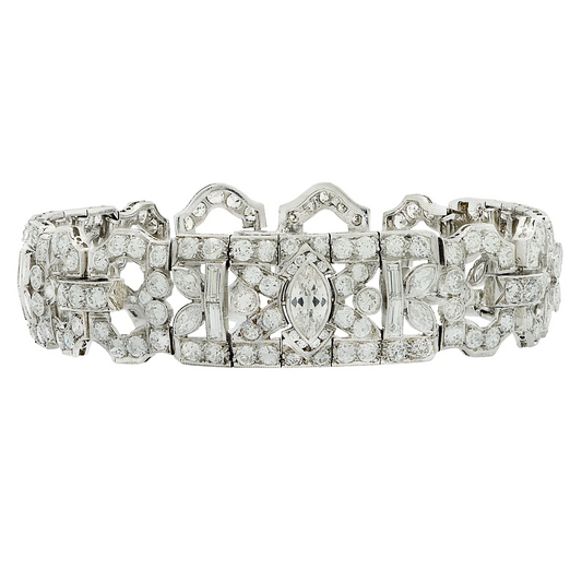 Art Deco Platinum Diamond Bracelet front